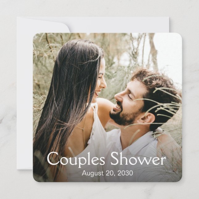 Modern Photo Couples Shower Invitation (Front)