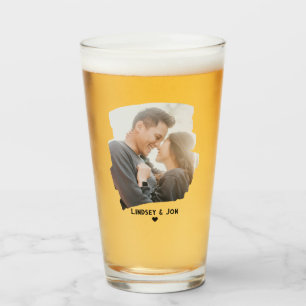 Modern Photo Custom Name or Message Beer  Glass