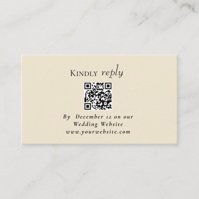 Modern photo custom qr code rsvp  enclosure card (Front)