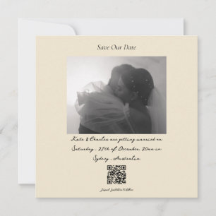 Modern photo Custom QR code Save The Date Invitati Invitation