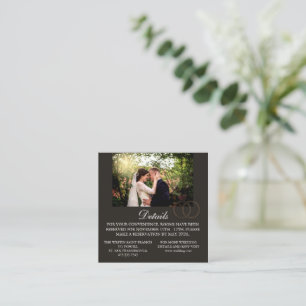 Modern photo customizable black wedding enclosure card