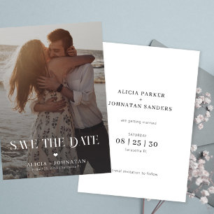 Modern photo destination wedding  save the date