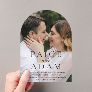 Modern Photo Editorial Wedding Acrylic Invitations