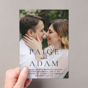 Modern Photo Editorial Wedding Acrylic Invitations