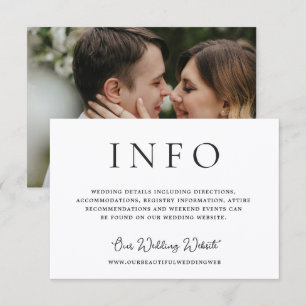 Modern Photo Editorial Wedding Enclosure Card