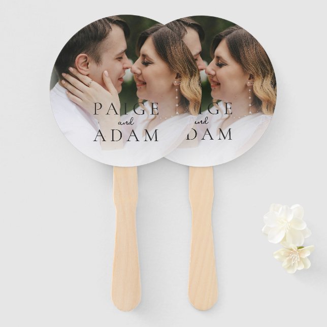 Modern Photo Editorial Wedding Hand Fan (Front and Back)
