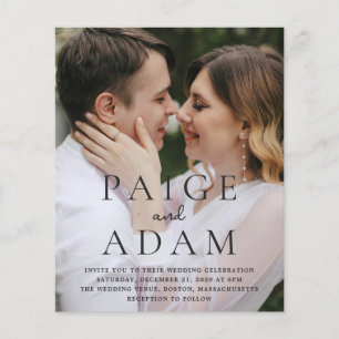 Modern Photo Editorial Wedding Invitation Flyer