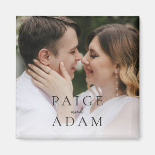 Modern Photo Editorial Wedding Magnet