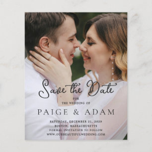Modern Photo Editorial Wedding Save the Date Flyer