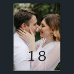 Modern Photo Editorial Wedding Table Number<br><div class="desc">Modern editorial style wedding table number with bold typography over your favourite photo.  A clean and simple design for a wedding during any time of year.</div>