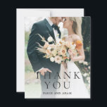 Modern Photo Editorial Wedding Thank You Card<br><div class="desc">Modern editorial style wedding thank you card with bold typography over your favorite photo.  A clean and simple design for a wedding during any time of year.</div>