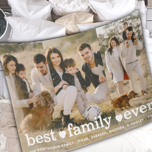 Modern Photo Elegant Best Family Ever Collage Fleece Blanket