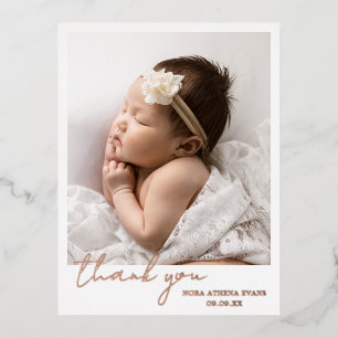 Modern Photo Elegant Birth Announcement