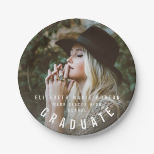 Modern photo elegant graduation paper plates