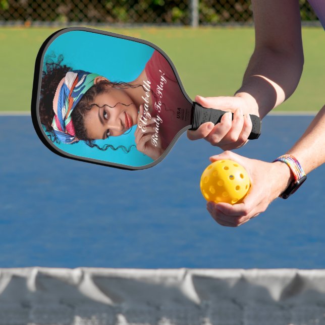 Modern Photo Elegant Play Personalise  Pickleball Paddle (Insitu)
