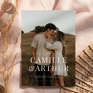 Modern Photo Elegant Stylish Wedding  Invitation