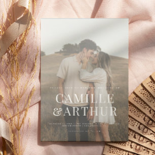 Modern Photo Elegant Stylish Wedding  Invitation