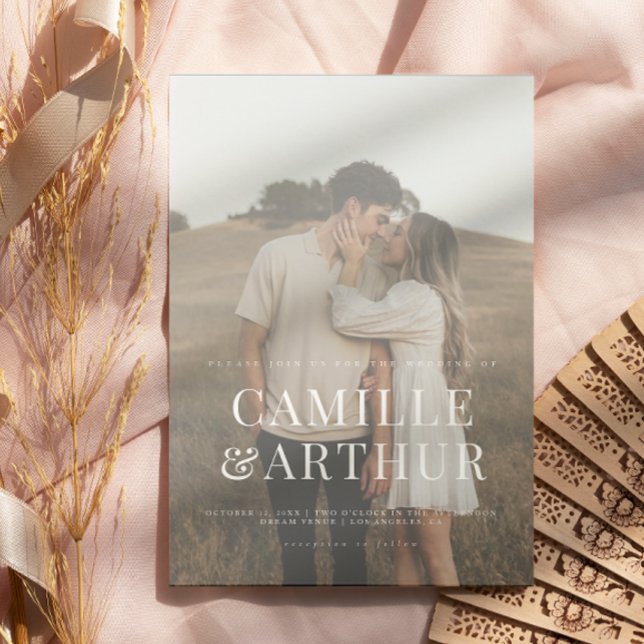 Modern Photo Elegant Stylish Wedding  Invitation (Creator Uploaded)