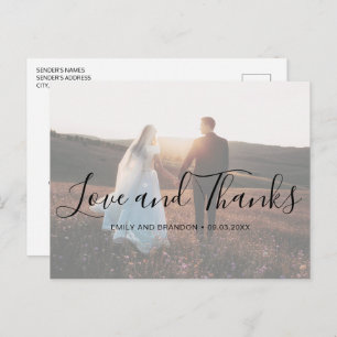 Modern Photo Elegant Wedding Postcard