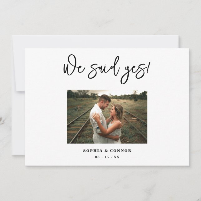 Modern Photo Elopement Wedding Announcement  (Front)