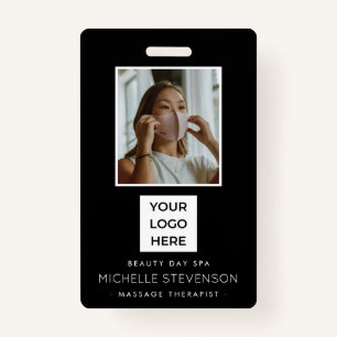 Modern Photo Employee Black  ID Badge