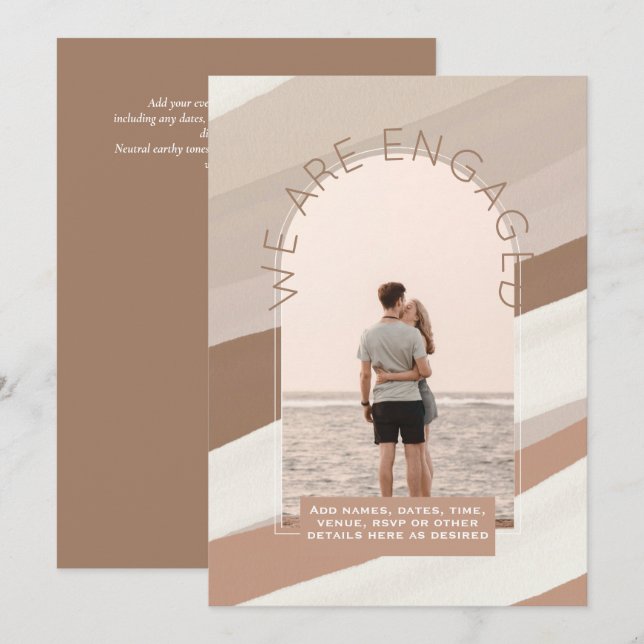 MODERN PHOTO ENGAGEMENT INVITE - Mixed Colours (Front/Back)