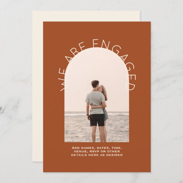 MODERN PHOTO ENGAGEMENT INVITE - Mixed Colours (Front/Back)