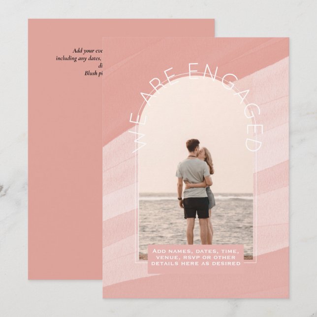 MODERN PHOTO ENGAGEMENT INVITE - Mixed Colours (Front/Back)