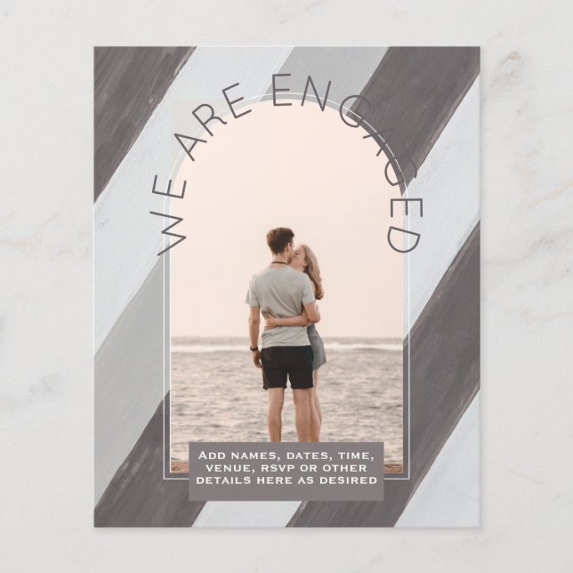 MODERN PHOTO ENGAGEMENT INVITE - Mixed Colours Flyer (Front)