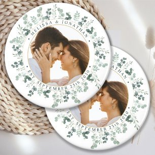 Modern Photo Eucalyptus Personalised Wedding Magnet