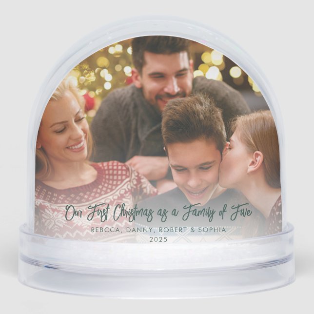 Modern Photo Family First Christmas as a Family Snowglobe (Front)