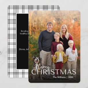 Modern Photo Family Merry Christmas Holiday Card
