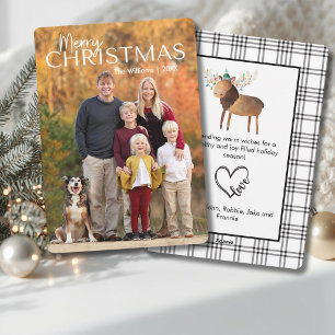 Modern Photo Family Merry Christmas Holiday Card