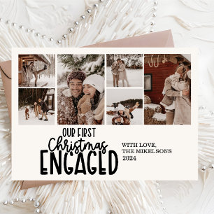 Modern Photo First Christmas Engaged Holiday Card