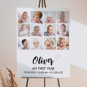 Modern Photo First Year Milestone Sign