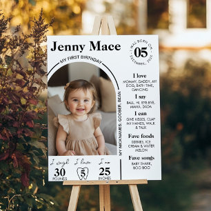 Modern Photo First Year Milestone Sign