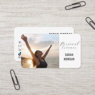 Modern Photo Fitness Personal Trainer Influencer Business Card