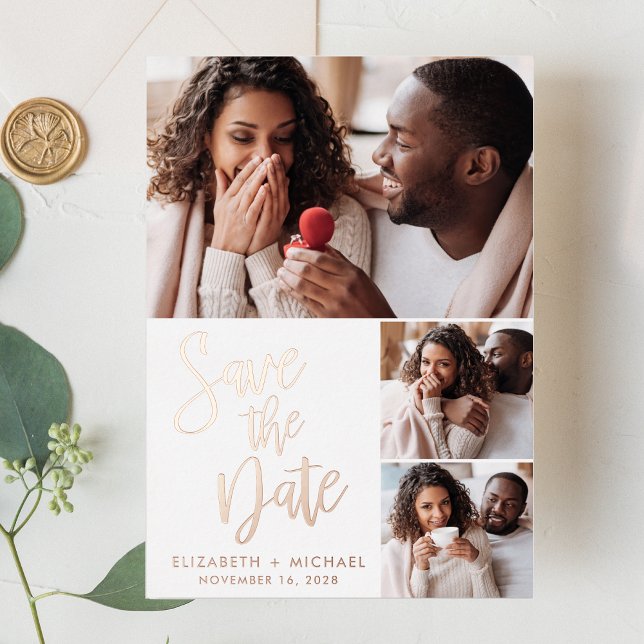 Modern Photo Foil Save the Date Announcement (Creator Uploaded)