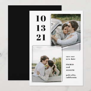 Modern Photo Frame Flat Save The Date Card