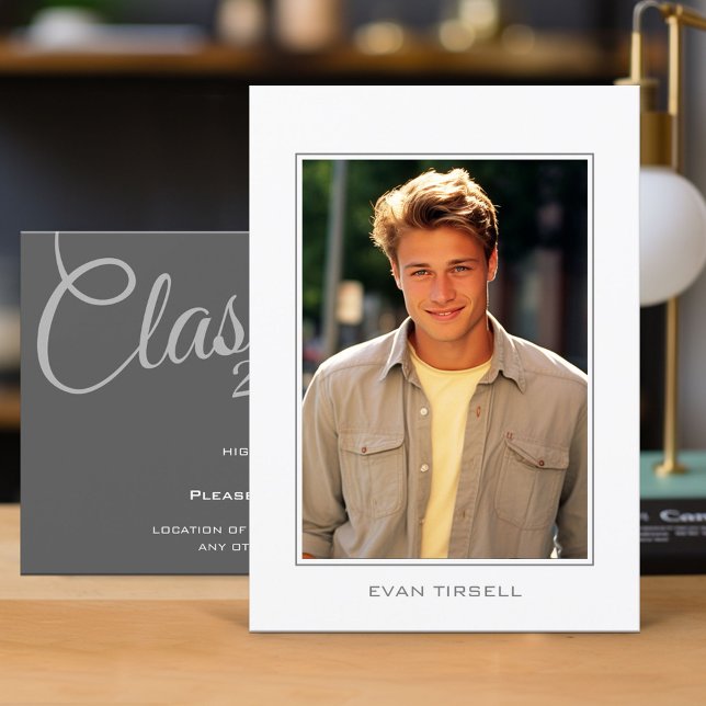 Modern Photo Frame Graduation Party Invitation (Graduation Invitation - Classic)