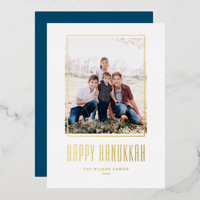 Modern Photo Frame Happy Hanukkah (Front/Back)