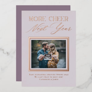 Modern Photo Frame Holiday Pregnancy Announcement