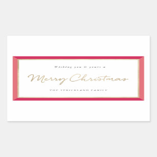Modern Photo Frame Merry Christmas Label