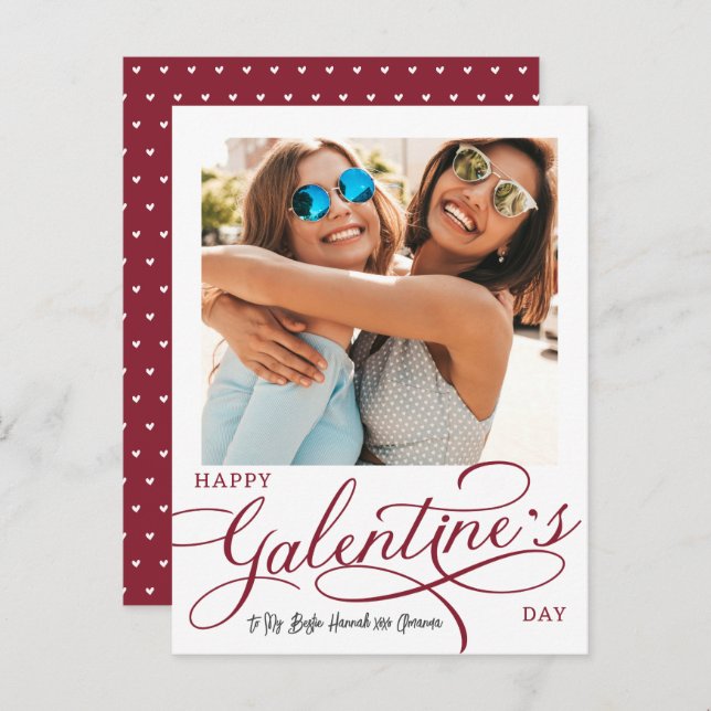 Modern Photo Galentine's Day   Postcard (Front/Back)