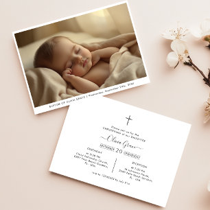 Modern Photo Gender Neutral Baptism Invitation