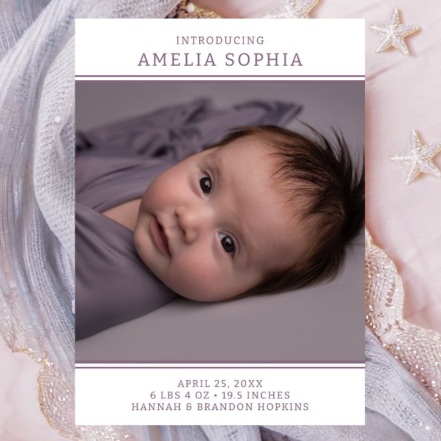 Modern Photo Girl Birth Announcement (Creator Uploaded)