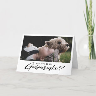 Modern Photo Godparents Proposal Card