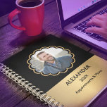 Modern Photo Gold Black Elegant Personalise<br><div class="desc">Modern Photo Gold Black Elegant Personalise Planner is great for planning your personal or office events. It is modern and elegant. Personalise it with your photo and information. It is great to use everyday.</div>