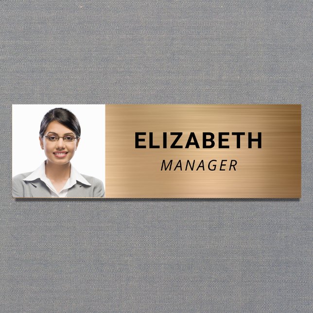 Modern Photo Gold Name Tag (Creator Uploaded)