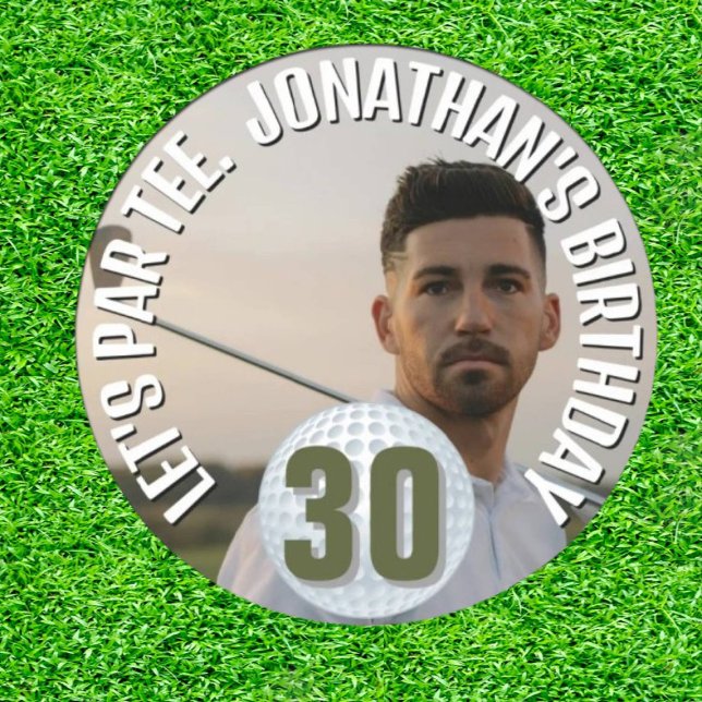 Modern Photo Golfer  Classic Round Sticker (Capture the Classic, Elevate Your Game!)